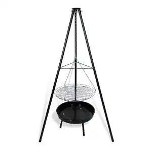 Schwenkgrill cclife mit grillrost drehbar rutschfester grill