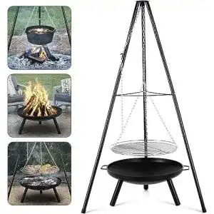 Schwenkgrill momboo mit feuerschale holzkohlegrill