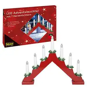 Schwibbogen idena 31604 led adventsleuchter rot lackiert holz