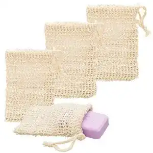 Seifensaeckchen ecence 4x sisal seifenbeutel set bio natur