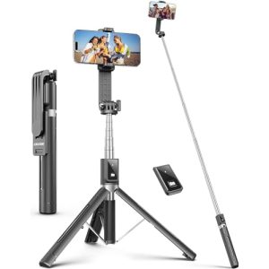 Perche à selfie ANXRE Perche à selfie 125 cm avec obturateur à distance