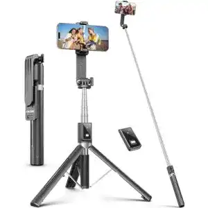 Selfie stick anxre 125cm selfie stick mit fernausloeser
