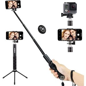 Bastão de selfie Tripé de bastão de selfie Foneso, Bluetooth expansível 3 em 1