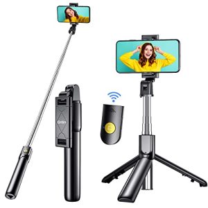 Perche à selfie Trépied perche à selfie Bluetooth Gritin, 3 en 1 extensible