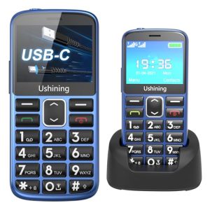 Senior mobiltelefon ukuu utan kontrakt med stora knappar 2,3 tum, GSM