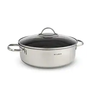 Servierpfanne klamer mit deckel 28cm induktion edelstahl