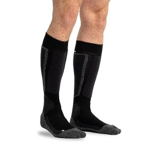 Snocks Black Unisex Ski Socks Pack of 1 Black, 39-42