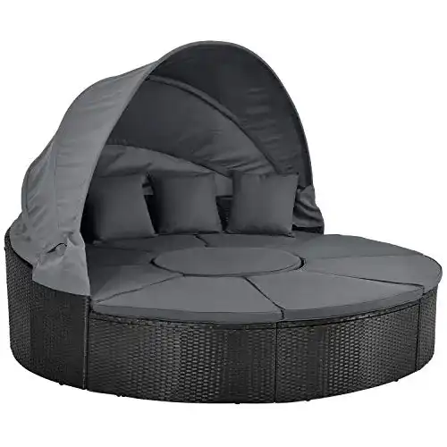 Sonneninsel Juskys 2in1 XXL Polyrattan und Sitzgruppe Puerto Plata