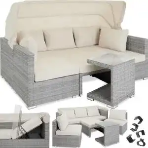 Sonneninsel - sonneninsel tectake rattan sitzgruppe lounge moebel set