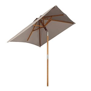 Rektangulær parasol Sekey ® 200 × 150 cm rektangulært træ