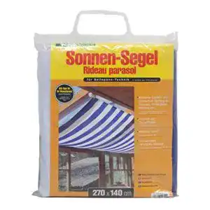 Sonnensegel windhager fuer seilspanntechnik blau weiss