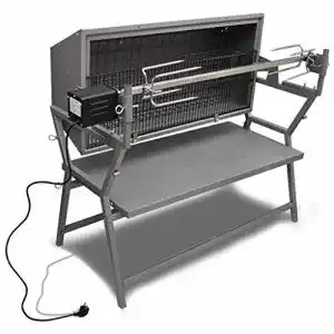 Spanferkelgrill anself grill gartengrill mit drehspiess aus edelstahl