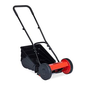 Cylinder mower Relaxdays manual lawn mower with grass collector, quiet