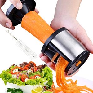 Spiral cutter XREXS vegetable noodles, stainless steel, with brush