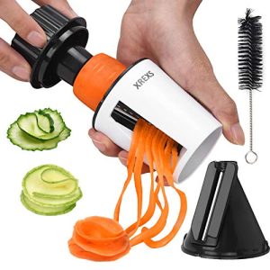 XREXS hand spiral cutter for vegetable spaghetti, 2 in 1