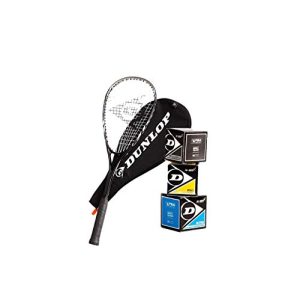 Raquete de squash _Conjunto de squash Dunlop: BIOTEC LITE TI Silver Deluxe