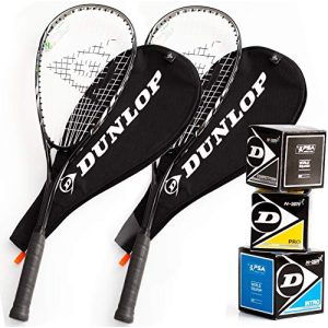 Squashracketar Redify Dunlop squashset: 2X BIOTEC LITE TI Silver