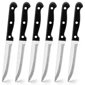 Steakmesser joyfair set 6 stueck gezacktes steakbesteck edelstahl
