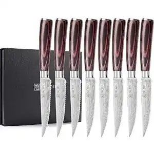 Steakmesser paudin 8 teilig set hochwertig edelstahl