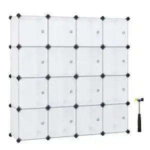 Steckregal songmics regalsystem set aus 16 wuerfeln