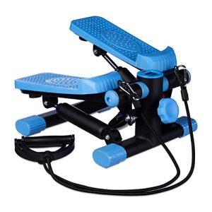 Stepper Relaxdays, adjustable resistance, with expander, speedometer