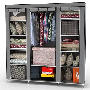 Fabric cupboard INTIRILIFE folding cupboard 150x175x45 cm, ash grey