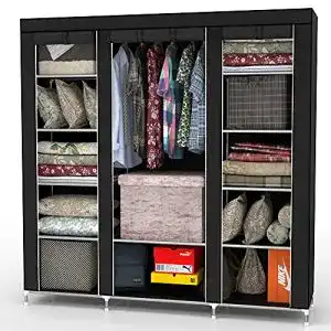 Stoffschrank intirilife faltschrank 150x175x45 cm schwarz