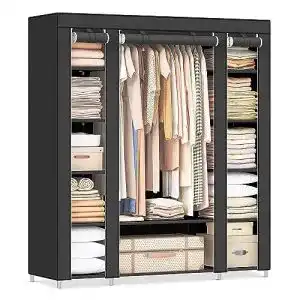 Stoffschrank songmics kleiderschrank mit kleiderstange