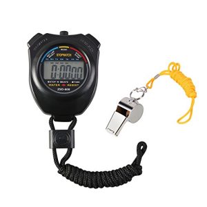 Vicloon Digital Sport Timer Stopwatch with Stainless Steel Whistle, Large