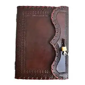 Tagebuch mit schloss jaald 254 cm leder schreibblock blanko