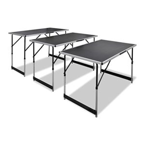 Table à papier peint yorten 3 PCS. Table pliable multifonctionnelle noire