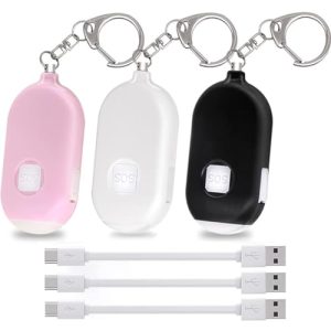 Taschenalarm QINER für Frauen, 3 Stück, 130db Personal Alarm