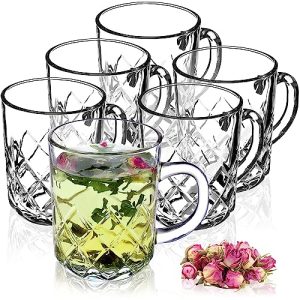 Copos de chá KADAX conjunto de 6, copos com alça, xícaras de vidro