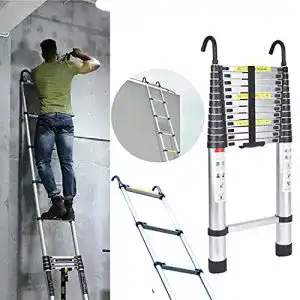 Teleskopleiter autofather mit haken 5m aluminium ausziehleiter