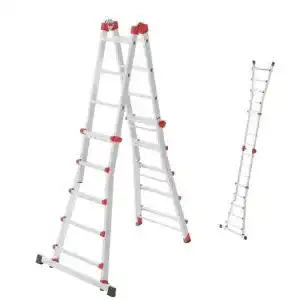 Teleskopleiter hailo m80 alu multifunktionsleiter schiebeleiter 1