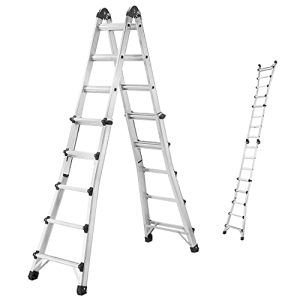 Telescopic ladder Hailo M80 aluminum multifunctional ladder, extension ladder
