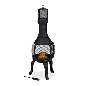 Terrassenofen relaxdays gusseisen hxd 113x38 cm schuerhaken