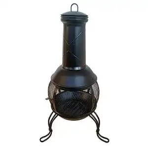 Terrassenofen taino mit funkenschutz gartenkamin feuerstelle