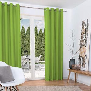Cortina térmica Beautissu juego de 2 cortinas 140×245 cm verde