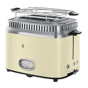 Toaster russell hobbs fuer 2 scheiben retro edelstahl creme