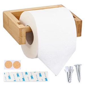 Toilettenpapierhalter ohne Bohren HENNEZ Holz - toilettenpapierhalter ohne bohren hennez holz