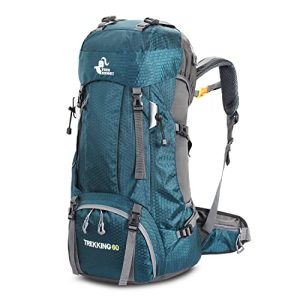 Mochila de trekking Bseash 60L mochila de caminhada leve à prova d'água
