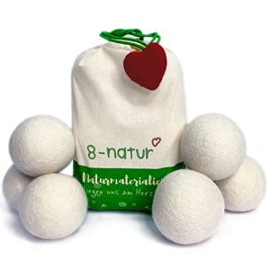 Dryer balls 8-natural, TÜV tested for tumble dryers