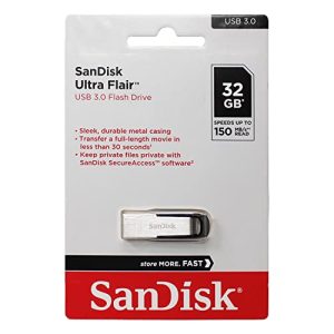 محرك أقراص فلاش USB SanDisk Ultra Flair USB 3.0 بسعة 32 جيجابايت
