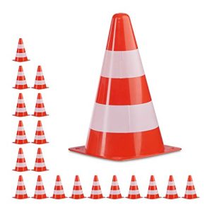 Cones de trânsito Conjunto de 10 cones de alerta Relaxdays, empilháveis