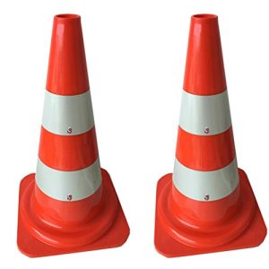 Cones de trânsito UvV 2 peças postes cones de trânsito 50 cm