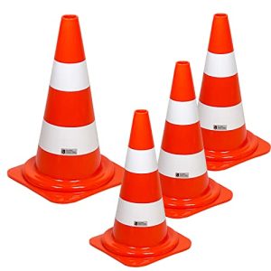 Cones de trânsito Cones de trânsito UVV alertando poste de cones de trânsito, conjunto de 4