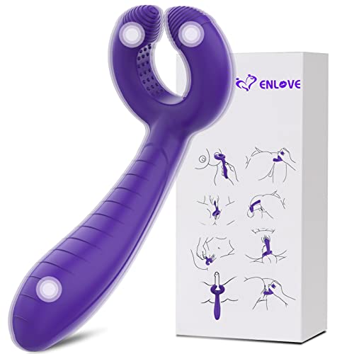 Vibrator Enlove Silikon Dreifacher Paar mit 7 Modi für Sie Klitoris