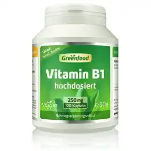 Vitamin b1 greenfood kapseln 250mg hochdosiert 120 vegane