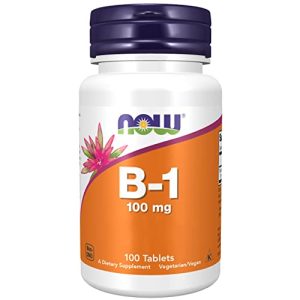 Vitamine B1 NOW Foods, B-1, 100 mg, 100 comprimés végétaliens